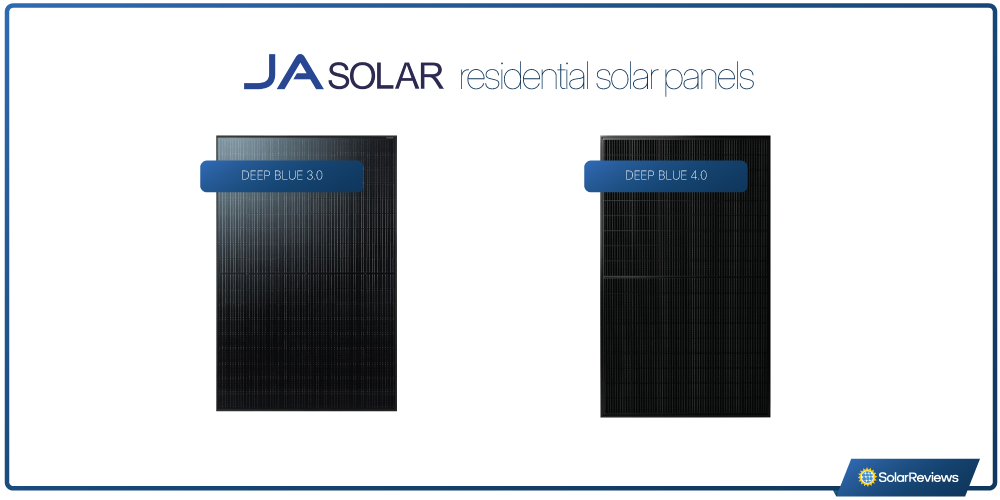 JA Solar's Deep Blue 3.0 and Deep Blue 4.0 solar panels side by side