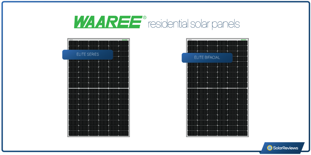 Waaree residenital solar panels Elite series and Elite bifacial panels side by side